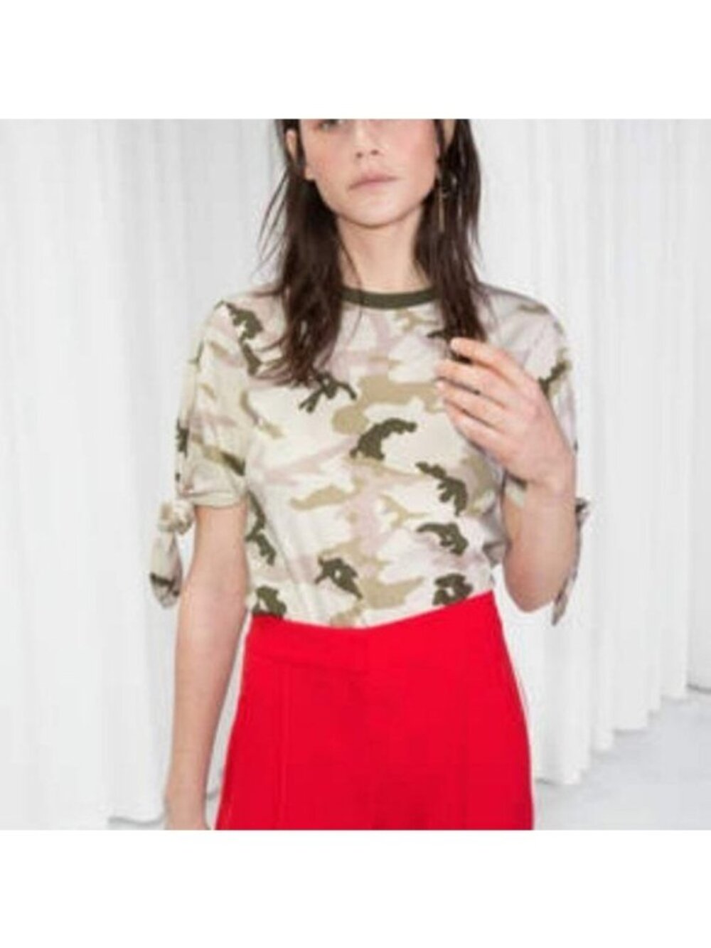 & Other Stories Camo Tie Tee Top